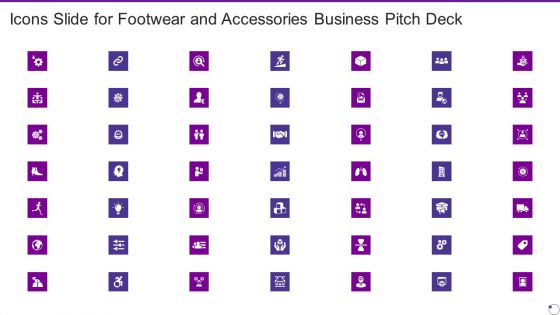 Icons Slide For Footwear And Accessories Business Pitch Deck Summary PDF