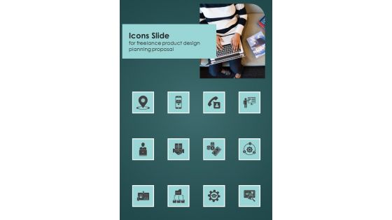 Icons Slide For Freelance Product Design Planning Proposal One Pager Sample Example Document