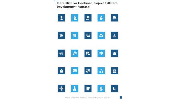 Icons Slide For Freelance Project Software Development Proposal One Pager Sample Example Document