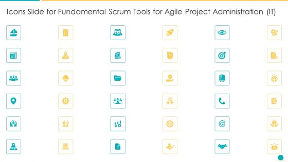 Icons Slide For Fundamental Scrum Tools For Agile Project Administration IT Background PDF