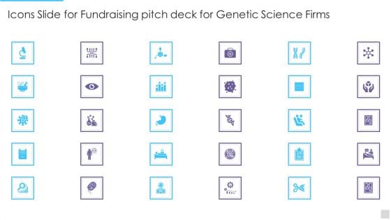 Icons Slide For Fundraising Pitch Deck For Genetic Science Firms Inspiration PDF