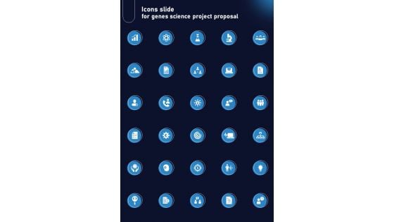 Icons Slide For Genes Science Project Proposal One Pager Sample Example Document Icons Slide For Genes Science Project Proposal One Pager Sample Example Document
