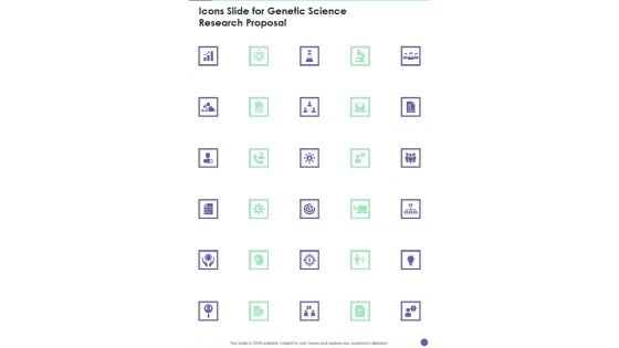 Icons Slide For Genetic Science Research Proposal One Pager Sample Example Document Icons Slide For Genetic Science Research Proposal One Pager Sample Example Document