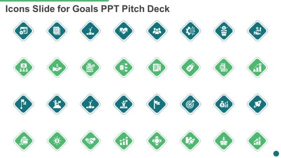 Icons Slide For Goals PPT Pitch Deck Ppt Model Aids PDF