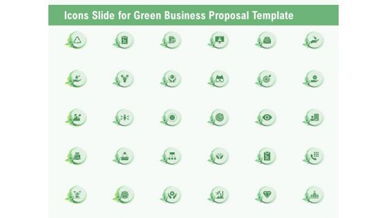 Icons Slide For Green Business Proposal Template Ppt Show Good PDF