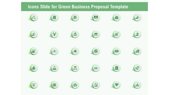 Icons Slide For Green Business Proposal Template Ppt Show Good PDF