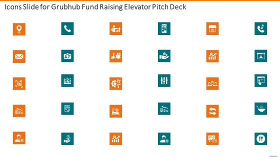 Icons Slide For Grubhub Fund Raising Elevator Pitch Deck Infographics PDF