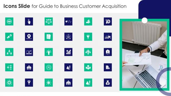 Icons Slide For Guide To Business Customer Acquisition Formats PDF