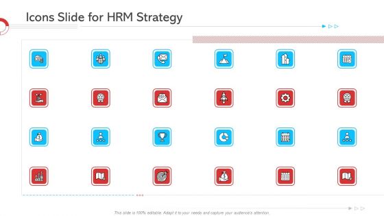 Icons Slide For HRM Strategy Demonstration PDF