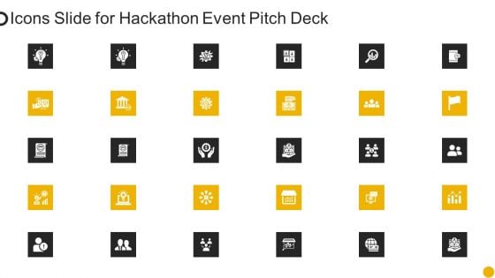 Icons Slide For Hackathon Event Pitch Deck Ppt Styles Objects PDF