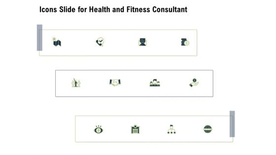 Icons Slide For Health And Fitness Consultant Pictures PDF