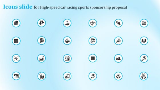 Icons Slide For High Speed Car Racing Sports Sponsorship Proposal Guidelines PDF