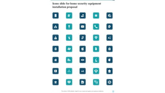 Icons Slide For Home Security Equipment Installation Proposal One Pager Sample Example Document Icons Slide For Home Security Equipment Installation Proposal One Pager Sample Example Document