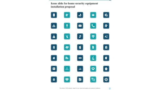 Icons Slide For Home Security Equipment Installation Proposal One Pager Sample Example Document