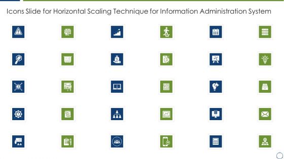 Icons Slide For Horizontal Scaling Technique For Information Administration System Summary PDF Background PDF