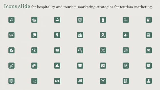 Icons Slide For Hospitality And Tourism Marketing Strategies For Tourism Marketing Clipart PDF