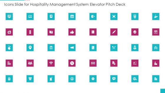 Icons Slide For Hospitality Management System Elevator Pitch Deck Template PDF