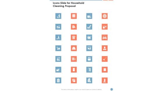 Icons Slide For Household Cleaning Proposal One Pager Sample Example Document Icons Slide For Household Cleaning Proposal One Pager Sample Example Document