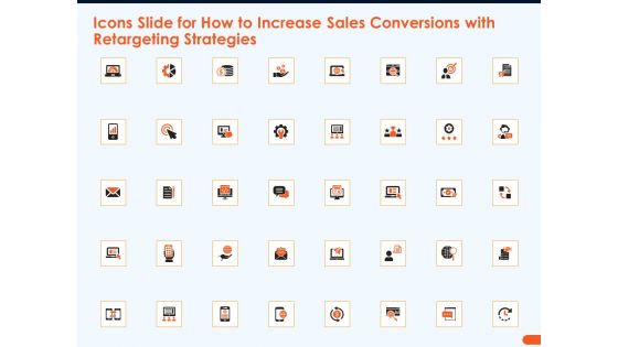 Icons Slide For How To Increase Sales Conversions With Retargeting Strategies Information PDF