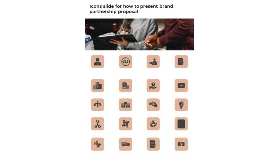 Icons Slide For How To Present Brand Partnership Proposal One Pager Sample Example Document