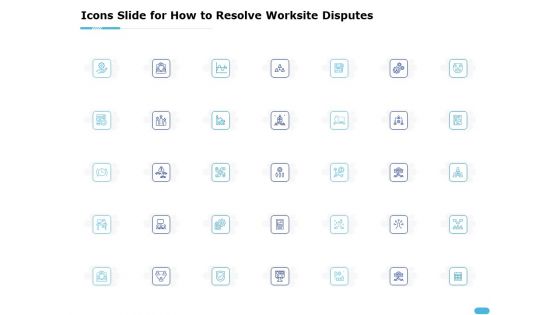 Icons Slide For How To Resolve Worksite Disputes Ppt Slides Demonstration PDF