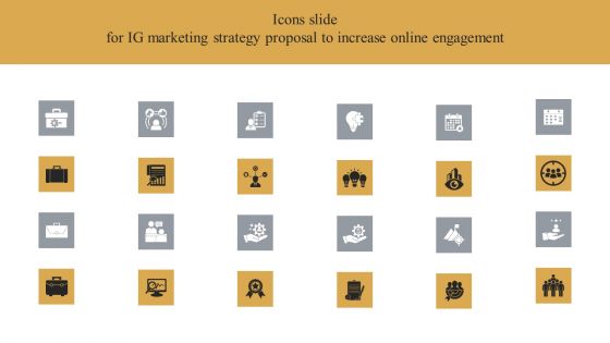 Icons Slide For IG Marketing Strategy Proposal To Increase Online Engagement Clipart PDF