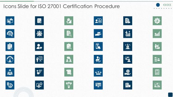 Icons Slide For ISO 27001 Certification Procedure Inspiration PDF