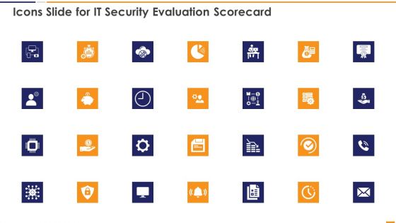 Icons Slide For IT Security Evaluation Scorecard Ppt Icon Good PDF