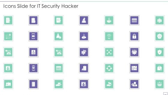 Icons Slide For IT Security Hacker Inspiration PDF