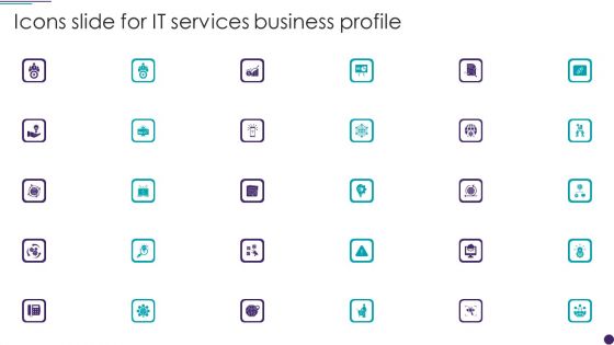 Icons Slide For IT Services Business Profile Background PDF