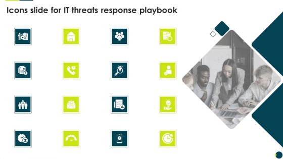 Icons Slide For IT Threats Response Playbook Download PDF