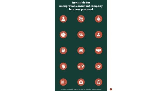 Icons Slide For Immigration Consultant Company Business Proposal One Pager Sample Example Document Icons Slide For Immigration Consultant Company Business Proposal One Pager Sample Example Document