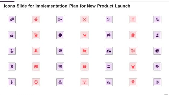 Icons Slide For Implementation Plan For New Product Launch Professional PDF