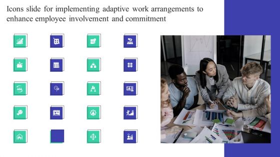 Icons Slide For Implementing Adaptive Work Arrangements To Enhance Employee Involvement And Commitment Diagrams PDF