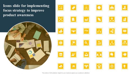 Icons Slide For Implementing Focus Strategy To Improve Product Awareness Ideas PDF