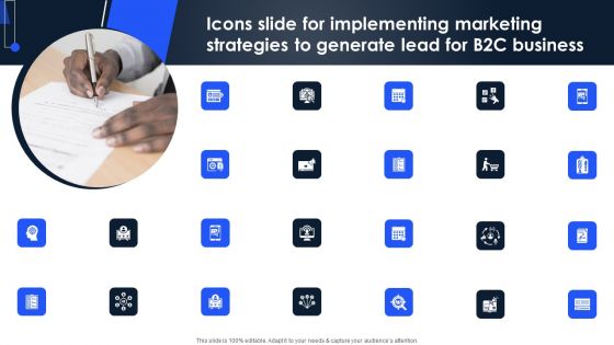 Icons Slide For Implementing Marketing Strategies To Generate Lead For B2C Business Diagrams PDF