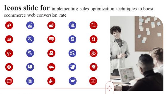 Icons Slide For Implementing Sales Optimization Techniques To Boost Ecommerce Web Conversion Rate Topics PDF