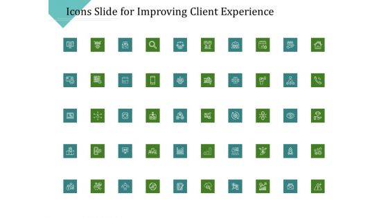 Icons Slide For Improving Client Experience Diagrams PDF