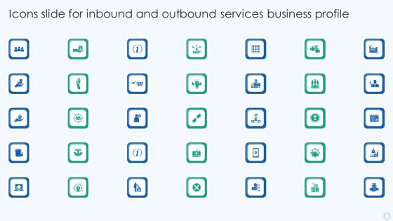 Icons Slide For Inbound And Outbound Services Business Profile Structure PDF