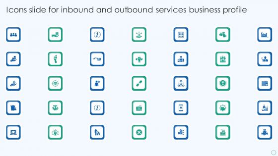 Icons Slide For Inbound And Outbound Services Business Profile Structure PDF