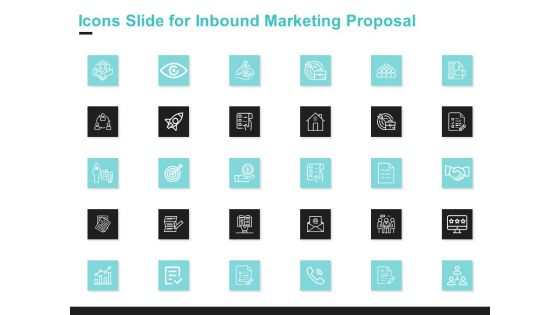 Icons Slide For Inbound Marketing Proposal Background PDF