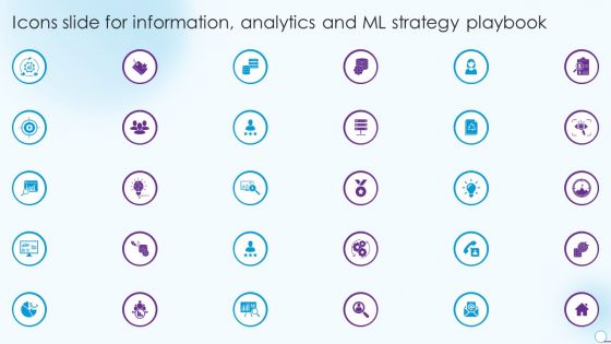 Icons Slide For Information Analytics And Ml Strategy Playbook Pictures PDF