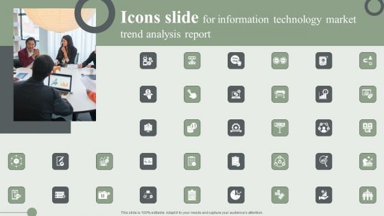 Icons Slide For Information Technology Market Trend Analysis Report Ppt PowerPoint Presentation File Ideas PDF