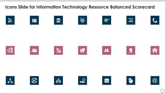 Icons Slide For Information Technology Resource Balanced Scorecard Sample PDF