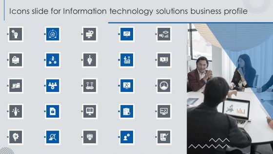 Icons Slide For Information Technology Solutions Business Profile Background PDF