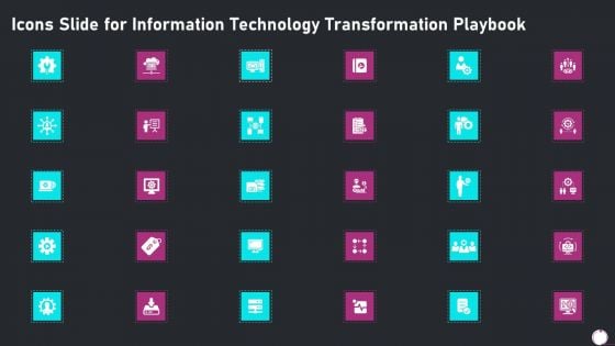 Icons Slide For Information Technology Transformation Playbook Topics PDF