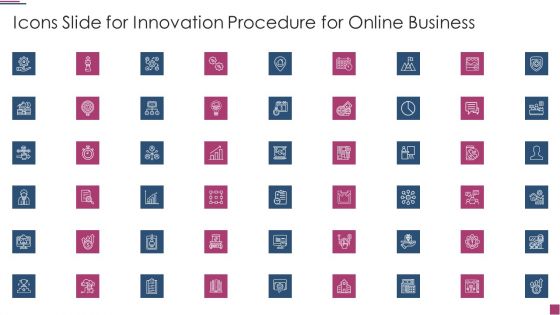 Icons Slide For Innovation Procedure For Online Business Themes PDF