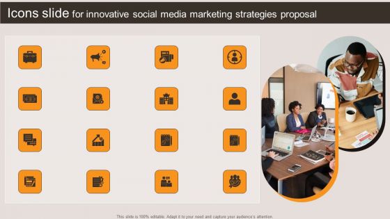 Icons Slide For Innovative Social Media Marketing Strategies Proposal Formats PDF