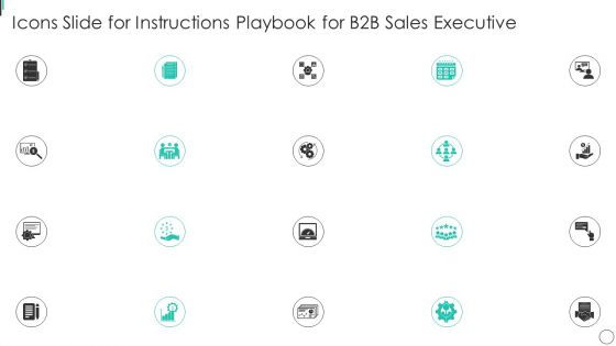 Icons Slide For Instructions Playbook For B2B Sales Executive Pictures PDF