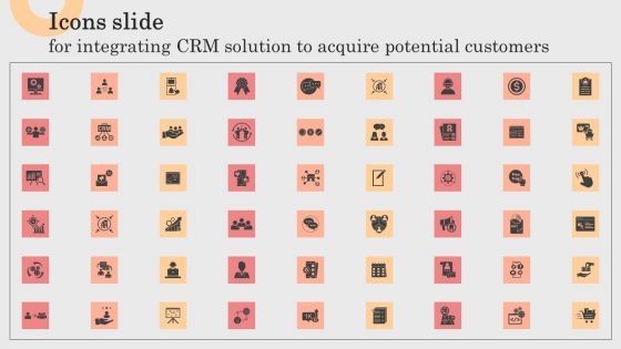 Icons Slide For Integrating CRM Solution To Acquire Potential Customers Structure PDF